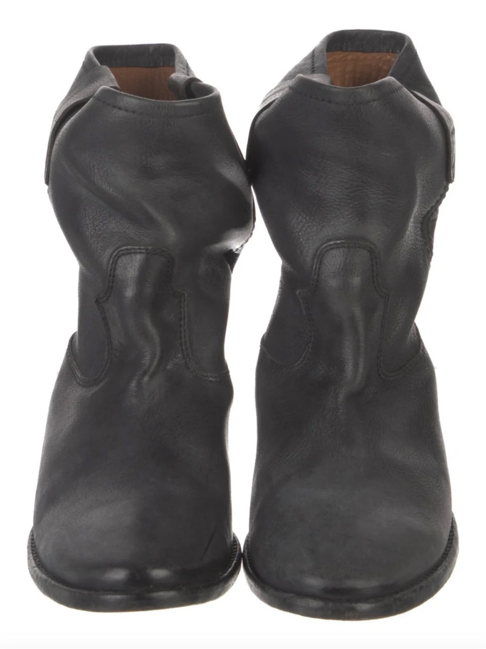 Isabel Marant Black Leather Moto Ankle Boots – Size 9 (FR 40)